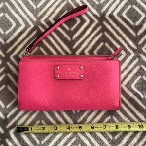 Pink Kate Spade Leather Zipper Wallet Clutch EUC